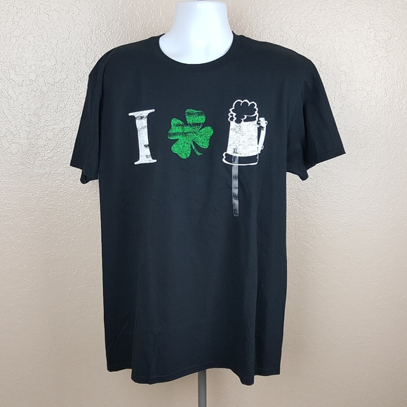 Irish Beer Clover T-Shirt Black Humor Funny B16 - Picture 1 of 3